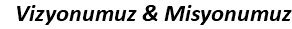 Vizyonumuz & Misyonumuz